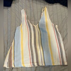 Time and Tru Multicolor Striped Tank Top